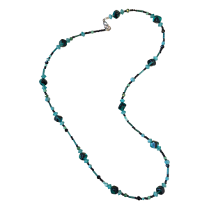 ketting turquiose zwart vintage kralen
