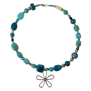handgemaakte ketting turquoise hanger