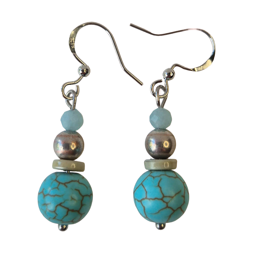 oorbellen turquoise sterling zilver hanger
